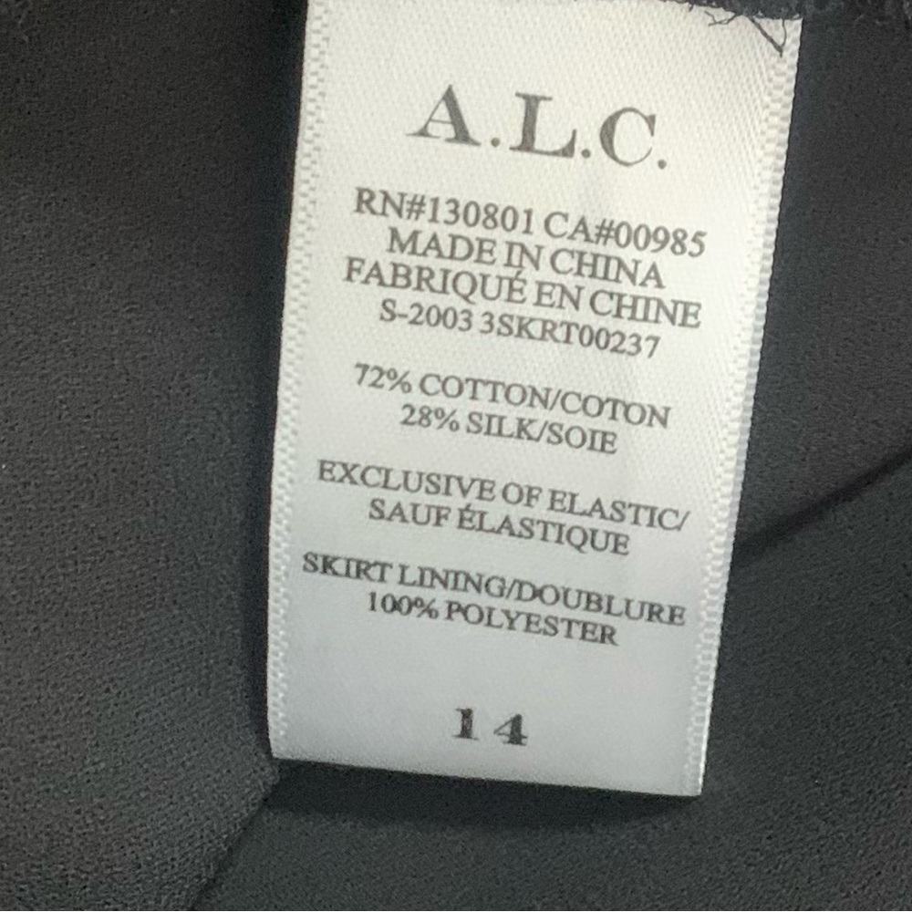 NWT ALC Plus Vera Black Tiered Silk Blend Ruffle Skirt Size 14 - Picture 10 of 13